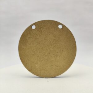 Drewniana baza do wisiora w kształcie koła z dwoma otworami, gotowa do malowania i decoupage