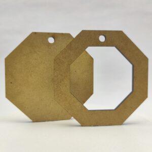 Drewniana baza do wisiora w kształcie oktagonu - pełna i ażurowa ramka