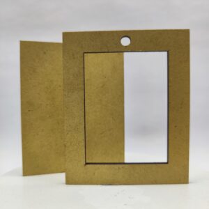 Drewniana baza do wisiora w kształcie Prostokąta - pełna i ażurowa ramka