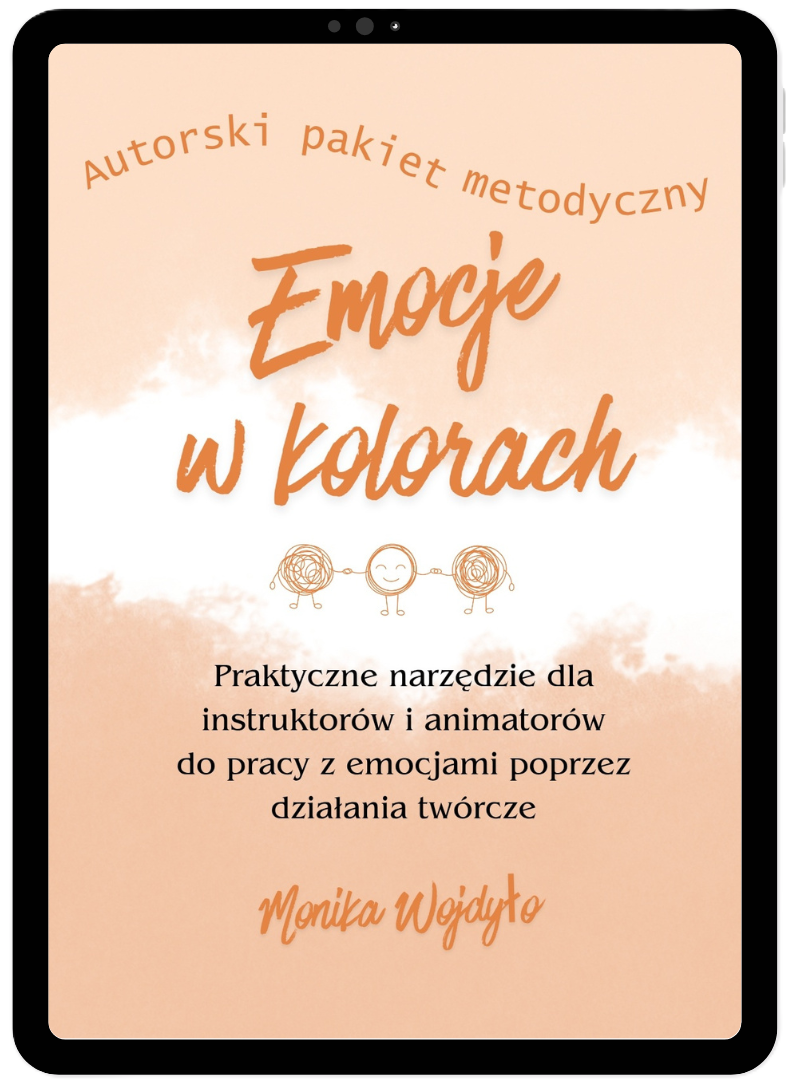 Pakiet Emocje w kolorach pokazany na tablecie
